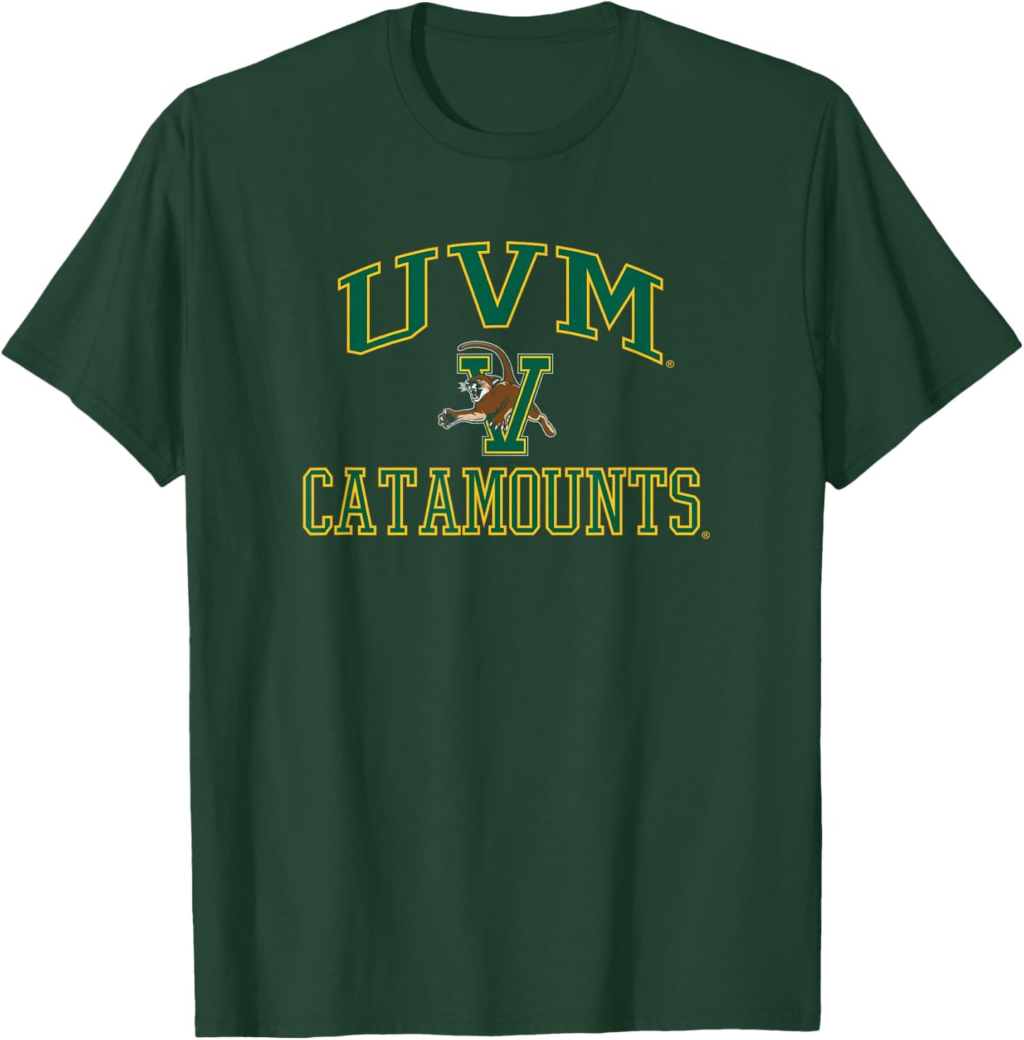 Vermont Catamounts Basketball Screen Black T-Shirt - T-Shirt | Forest