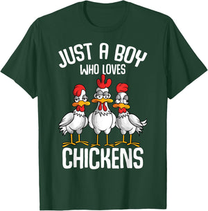Just a Boy who loves Chickens Boys Kids T-Shirt - T-Shirt | Forest