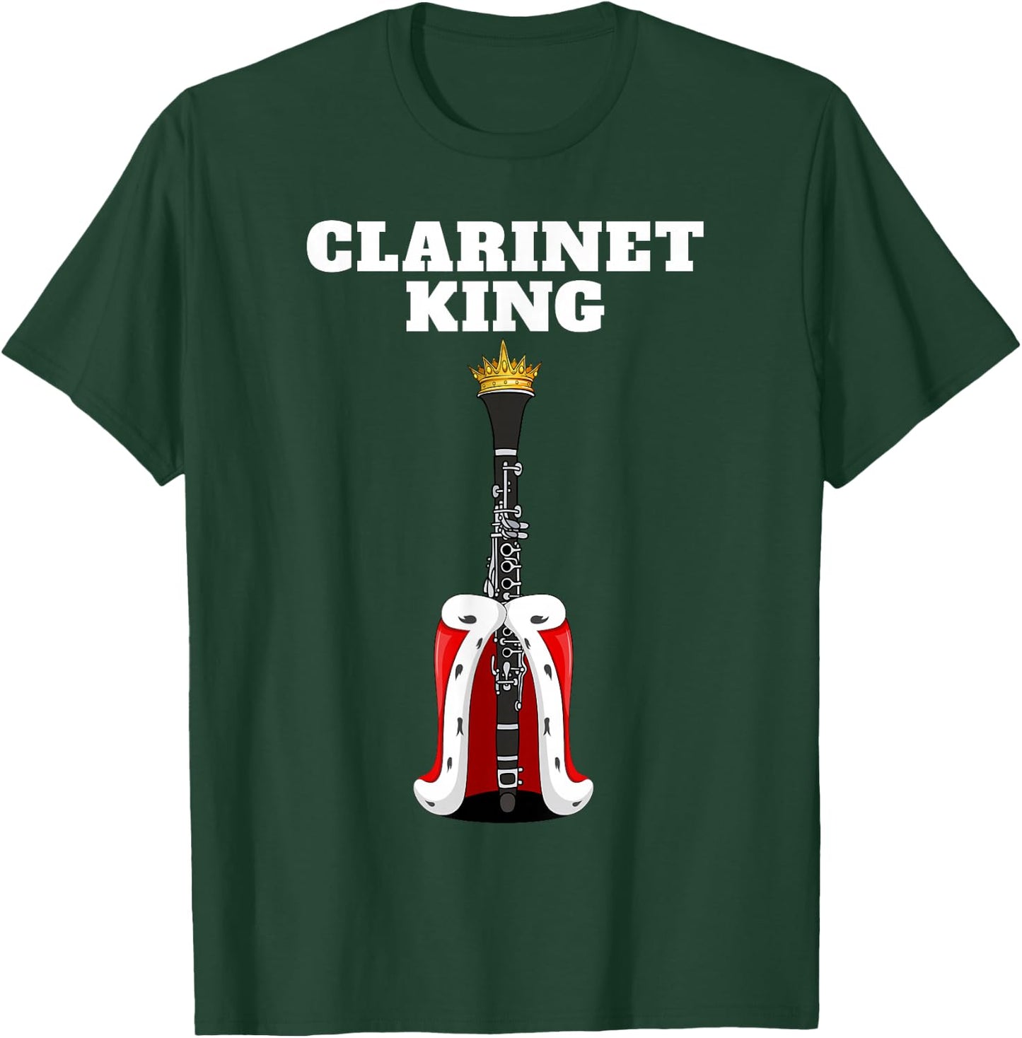 Clarinet Shirts for Boys | Black Clarinet King T-Shirt - T-Shirt | Forest