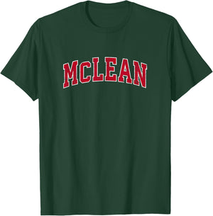 McLean Virginia VA Vintage Sports Design Red Design T-Shirt - T-Shirt | Forest