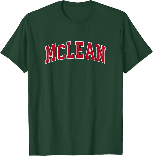 McLean Virginia VA Vintage Sports Design Red Design T-Shirt - T-Shirt | Forest