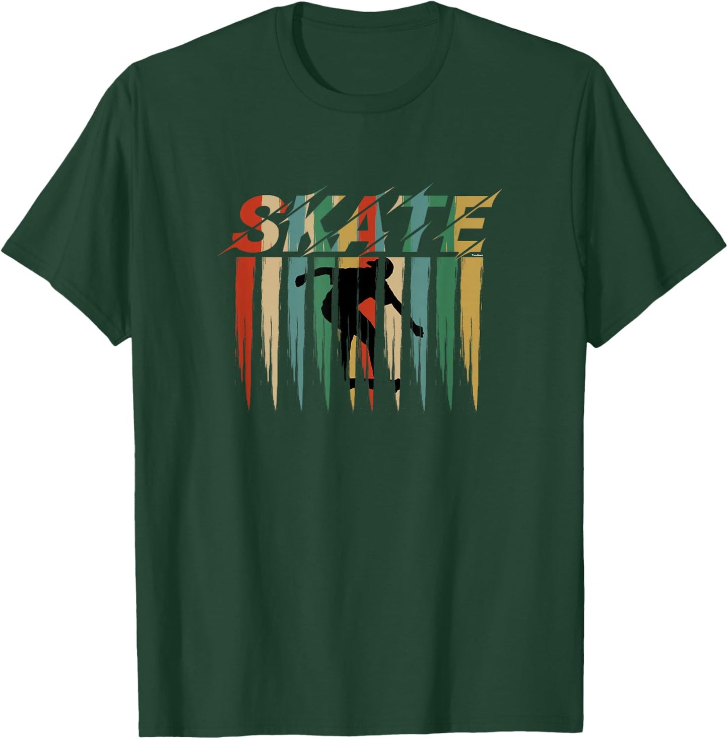Cool Retro Skateboarder Skateboard Skating T-Shirt - T-Shirt | Forest