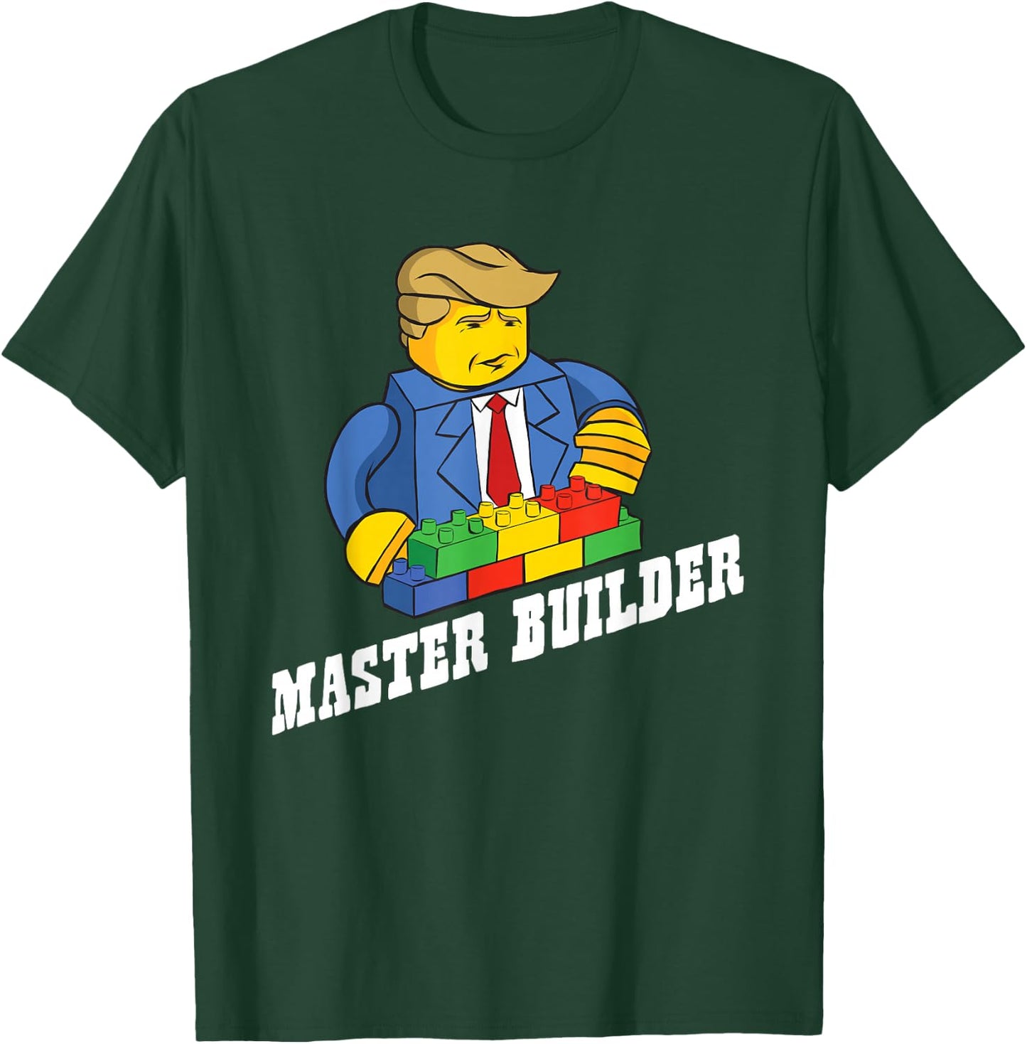 Funny Master Builder Building Blocks Gift Men Women Youth T-Shirt - T-Shirt | Forest
