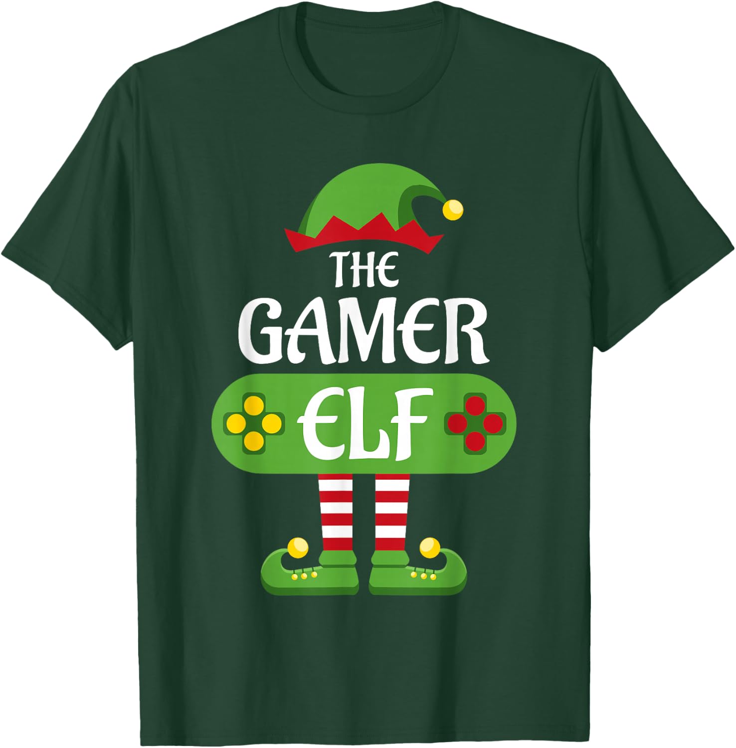 Gamer Elf Christmas Matching Group Family T-Shirt - T-Shirt | Forest