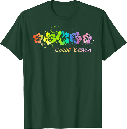 Cocoa Beach, Florida Watercolor Beach & Surf T-Shirt - T-Shirt | Forest