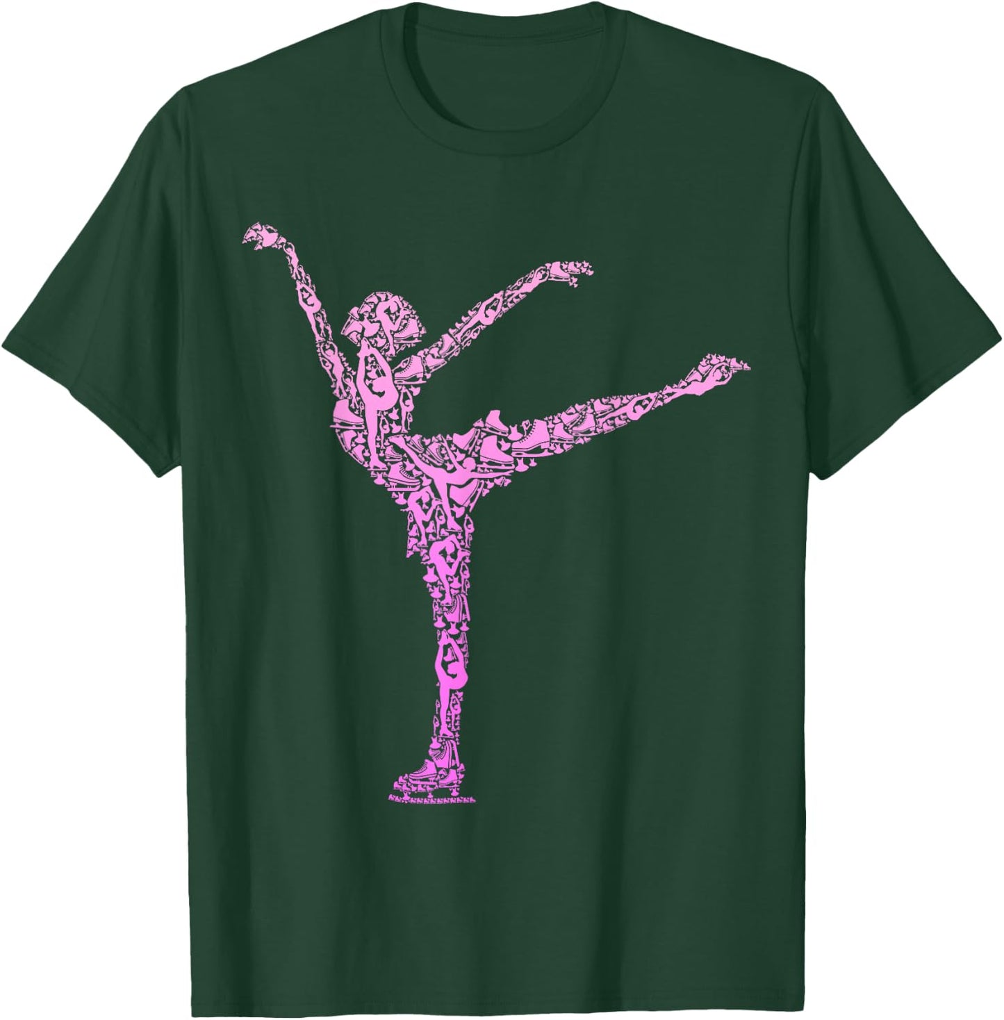Figure Skating Ice Skating Ice Skates Girls Women T-Shirt - T-Shirt | Forest