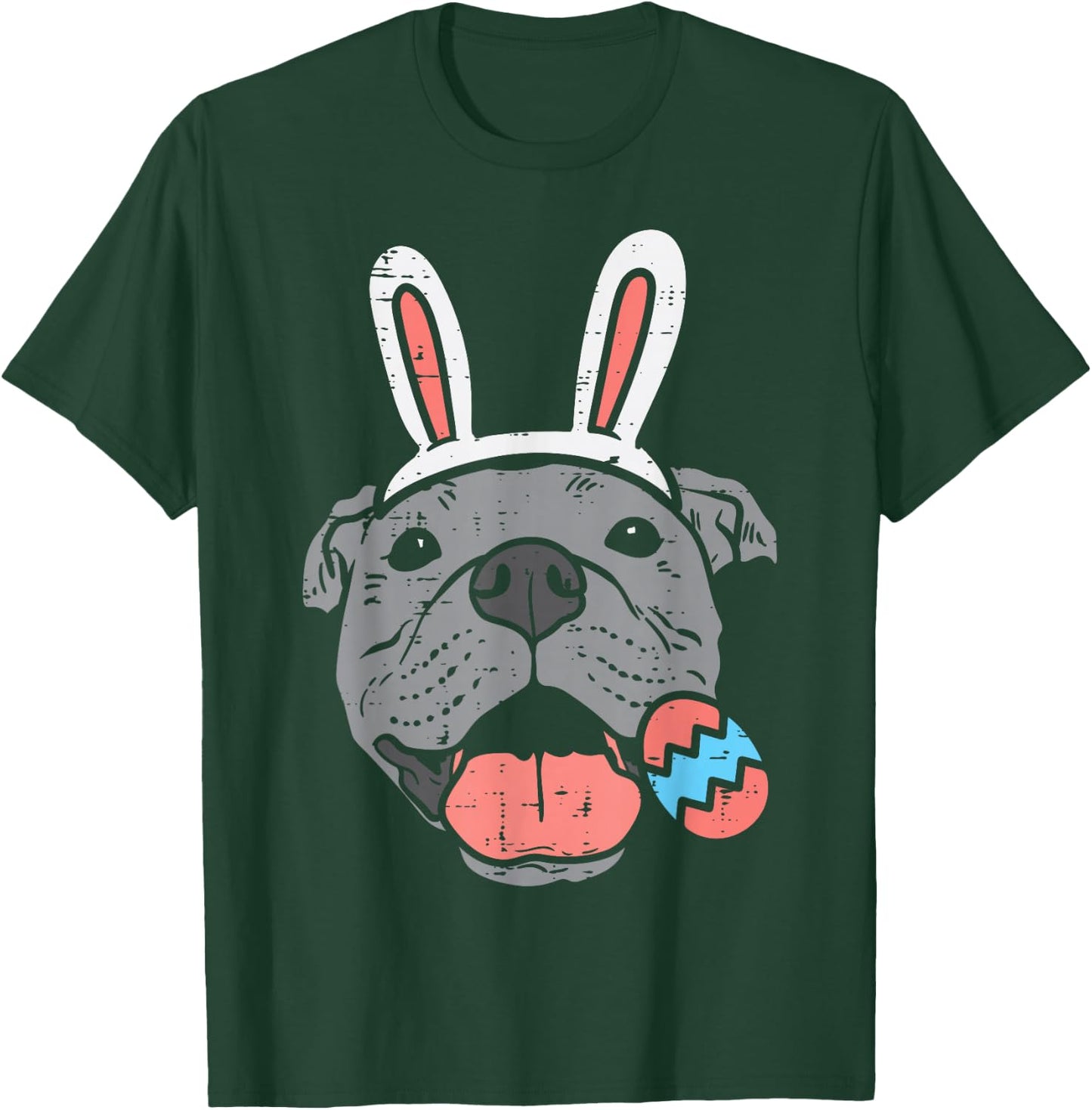 Easter Pitbull Bunny Face Pittie Dog Lover Men Women Kids T-Shirt - T-Shirt | Forest