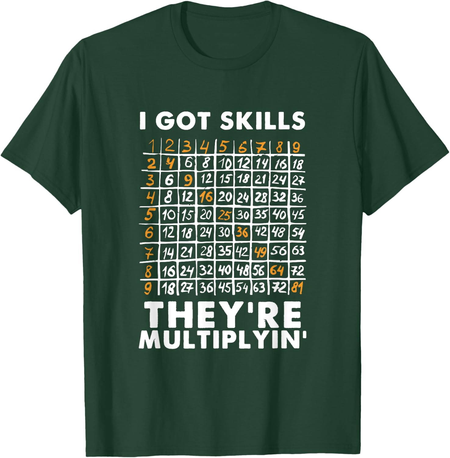 I Got Skills They're Multiplying Shirt Funny Math Teacher T-Shirt - T-Shirt | Forest
