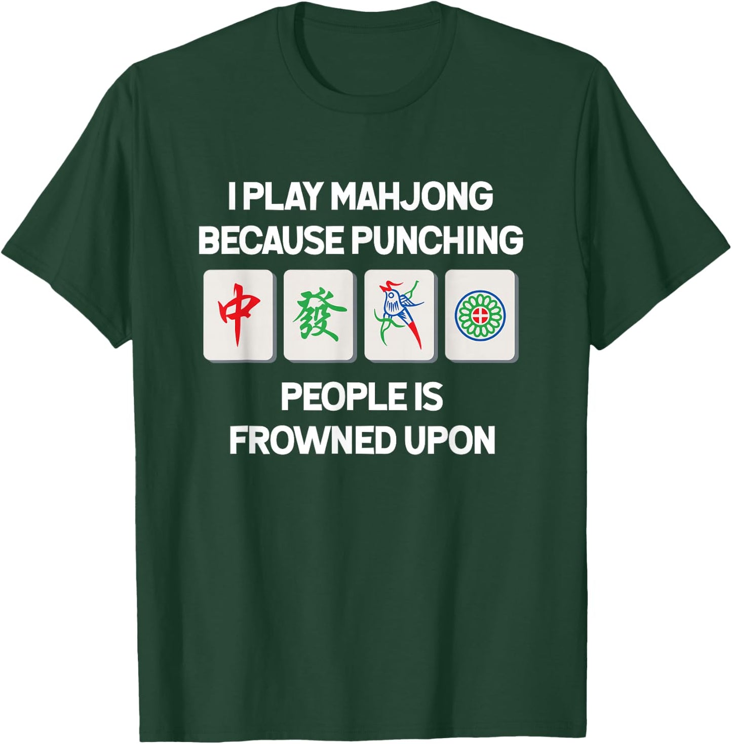Funny Mahjong Punch China Game Gifts Women T-Shirt - T-Shirt | Forest
