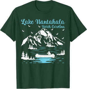 Summer Vacation Retro North Carolina Lake Nantahala Women Kids T-Shirt - T-Shirt | Forest