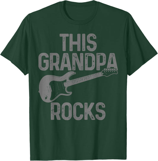 Guitar This Grandpa Rocks Grandpa Guitarist Rock Music T-Shirt - T-Shirt | Forest