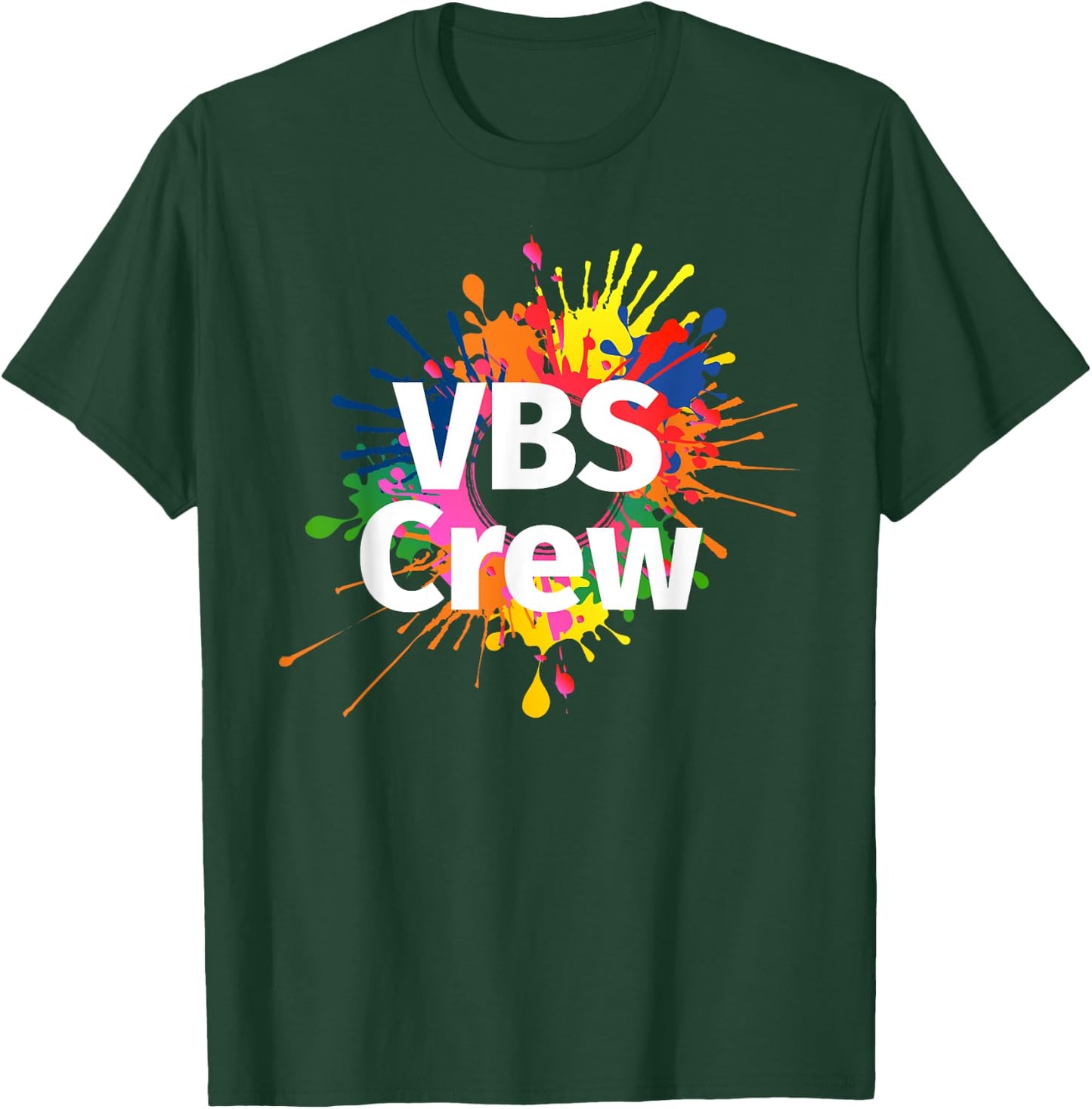 I Love VBS 2024 Crew Vacation Bible School Paint Splatter T-Shirt - T-Shirt | Forest
