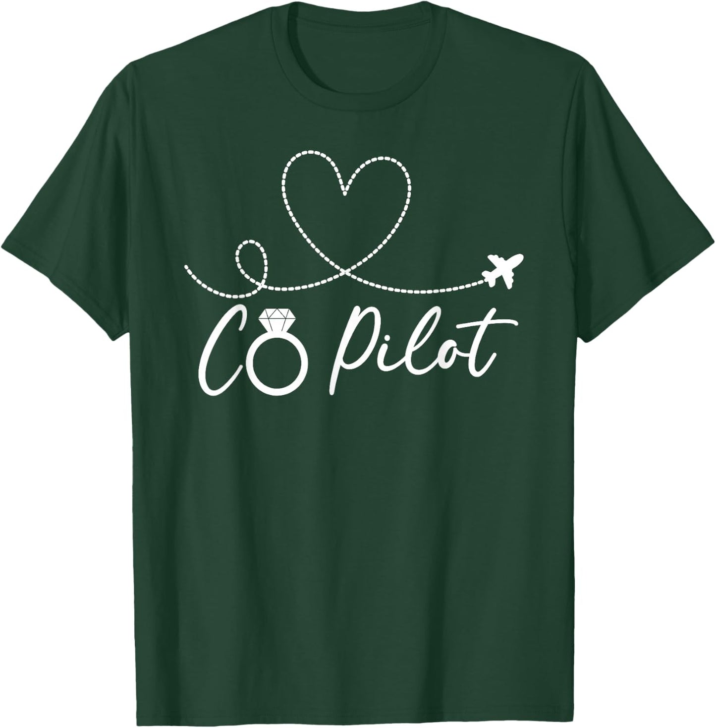 Co Pilot Wife of A Pilot Proud Airplane Pilot Wife T-Shirt - T-Shirt | Forest