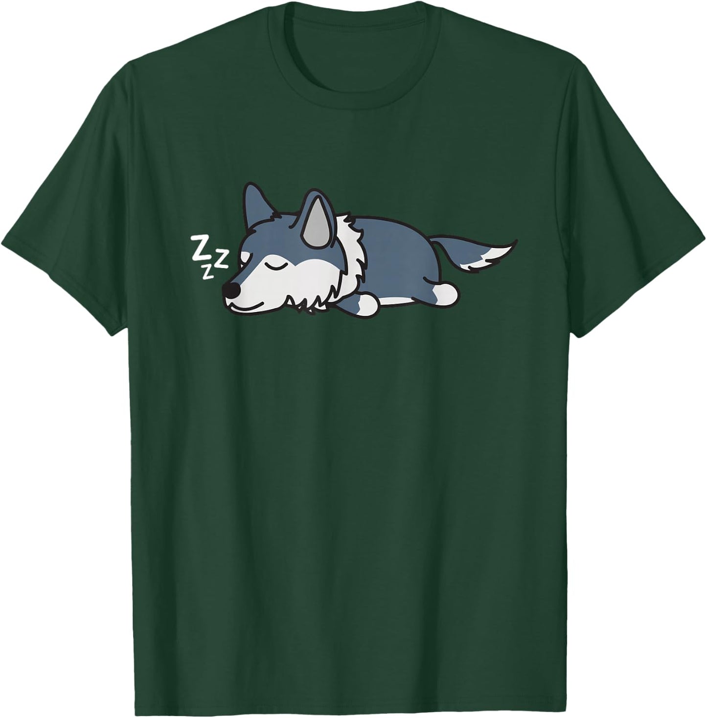 Cool Grey Wolf Tired Sleeping Wildlife Animal Lovers T-Shirt - T-Shirt | Forest