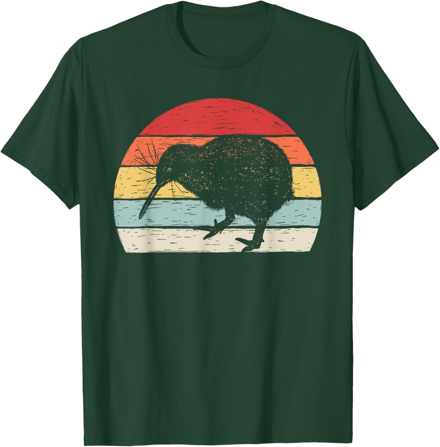 Catch Some Rays Vintage Retro Kiwi Bird - Women's Black Small Classic Fit Short Sleeve T-Shirt - T-Shirt | Forest