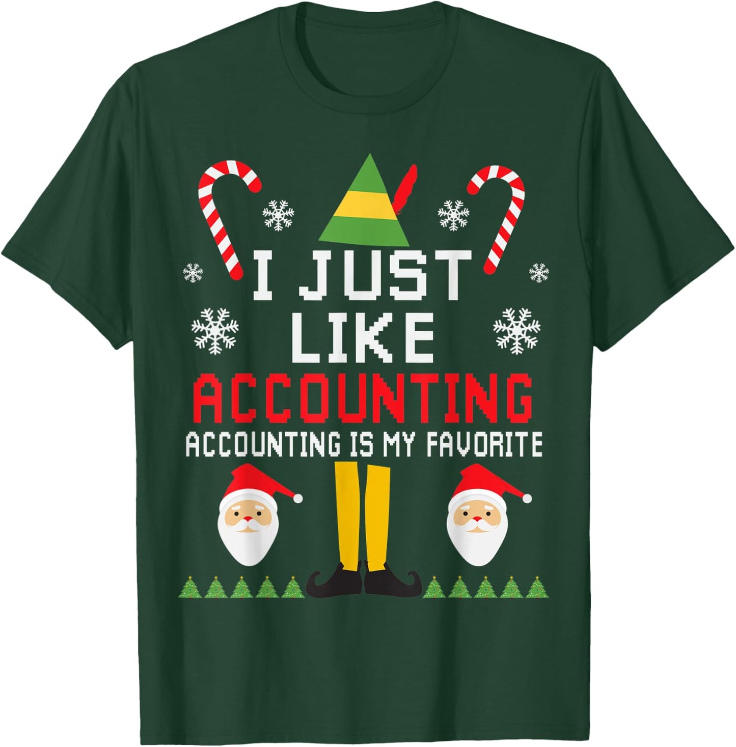 The Christmas Shop Accounting Christmas Graphic Shirt for Accountants, -Adults, Red, Small, , Classic Fit, Modern Ugly Sweater Style, Christmas, Celebration, Cotton, Polyester T-Shirt - T-Shirt | Forest