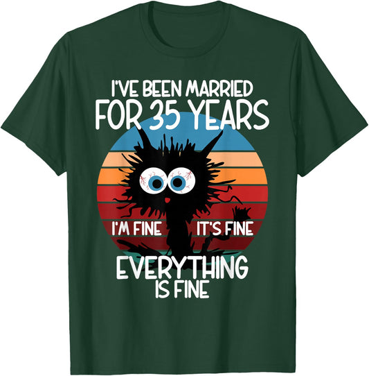 Coral Wedding I've Been Married for 35 Years T-Shirt - T-Shirt | Forest