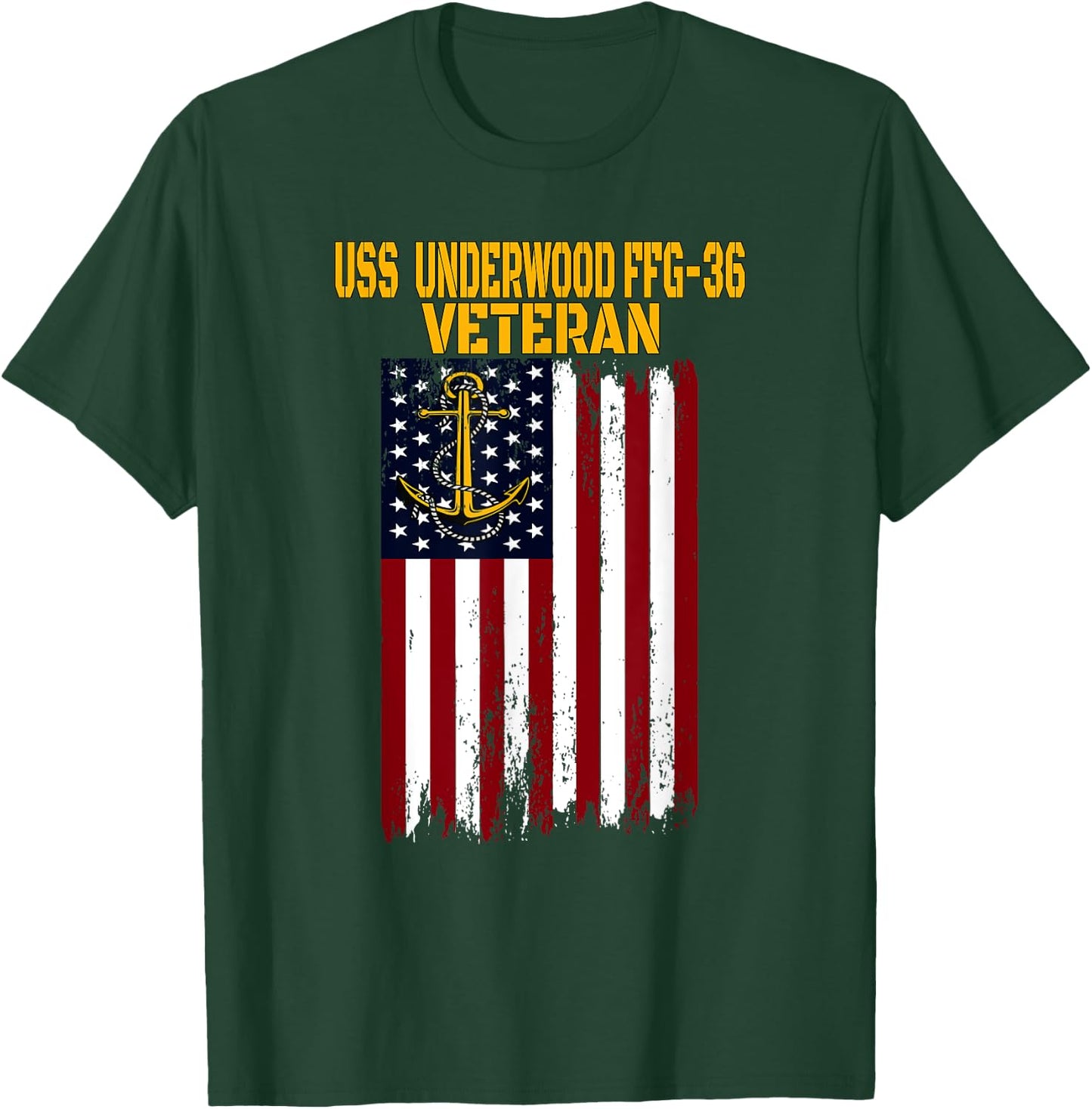 USS Underwood FFG-36 Frigate Veterans Day Father's Day T-Shirt - T-Shirt | Forest