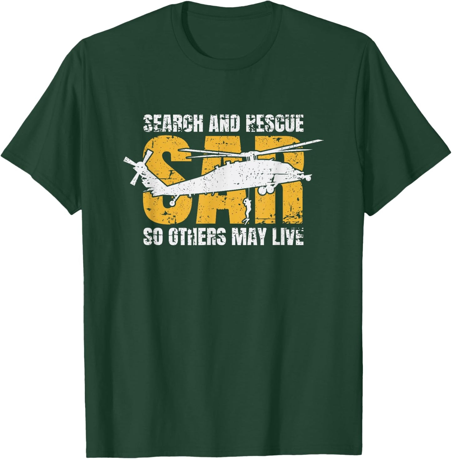 Search and Rescue Helicopter SAR Vintage Distressed Design T-Shirt - T-Shirt | Forest