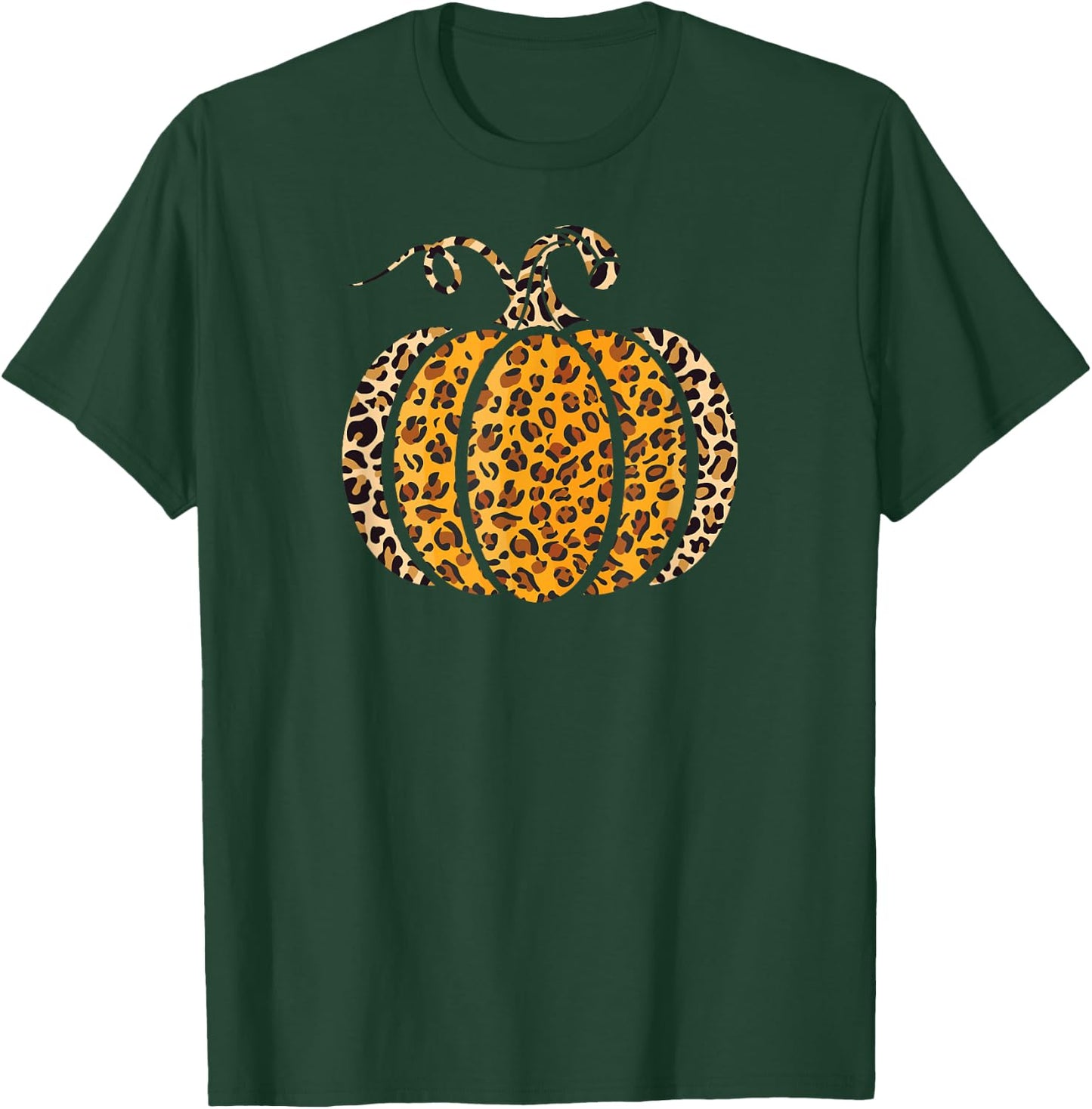 Pumpkin Leopard Print Funny Halloween Costume Autumn Pumpkin T-Shirt - T-Shirt | Forest