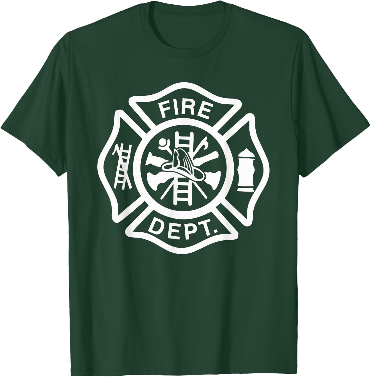 Fire Department Logo Uniform Fireman Symbol Firefighter Gear T-Shirt - T-Shirt | Forest