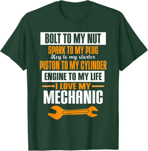 Car Mechanic Auto Repair Garage Work Puns Bolt To My Nut T-Shirt - T-Shirt | Forest