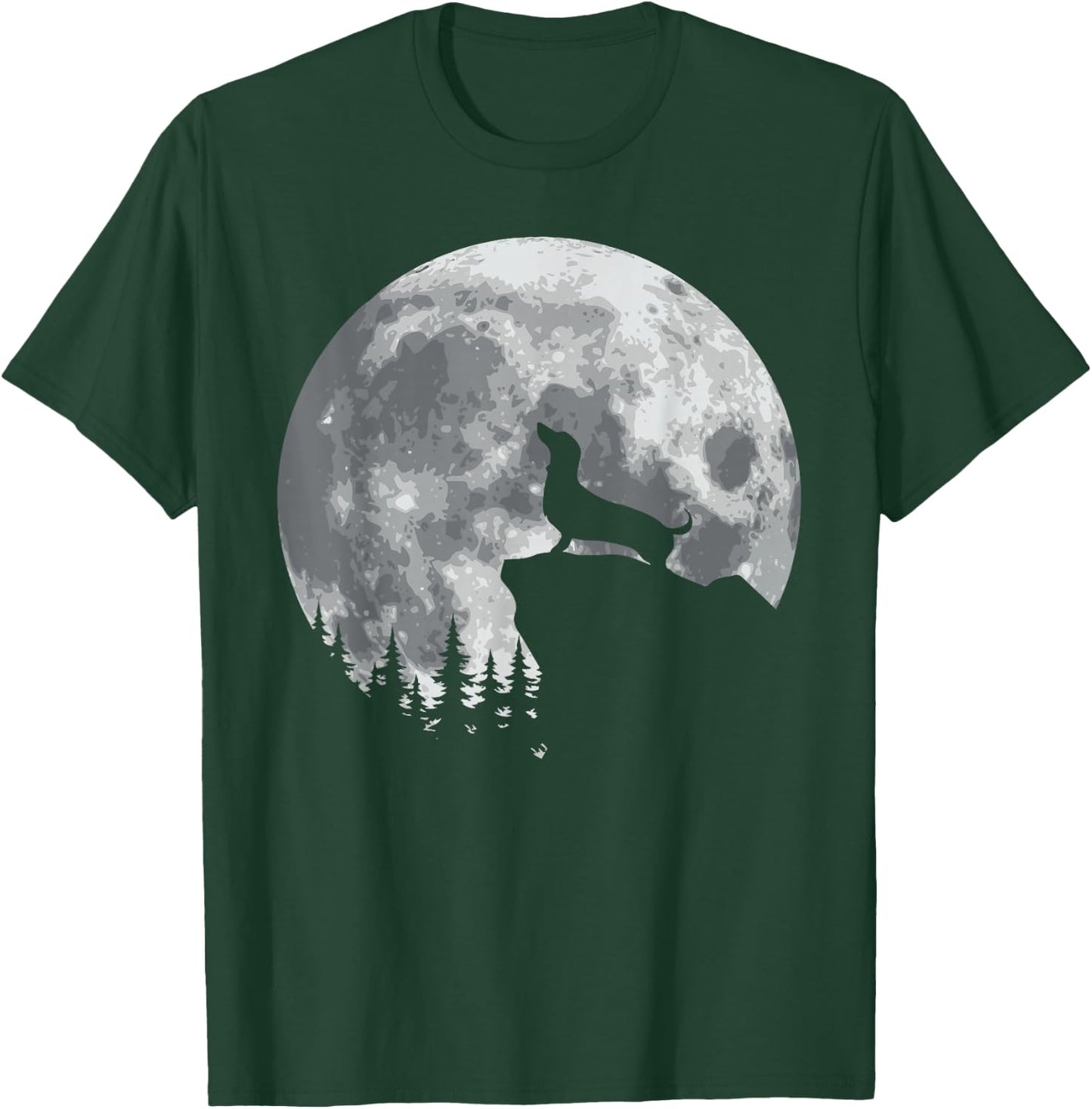 Funny Howling Dachshund Full Moon Wiener Dog Vintage Design T-Shirt - T-Shirt | Forest