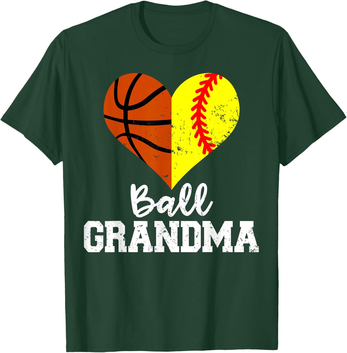 Ball Grandma Funny Softball Basketball Grandma T-Shirt - T-Shirt | Forest