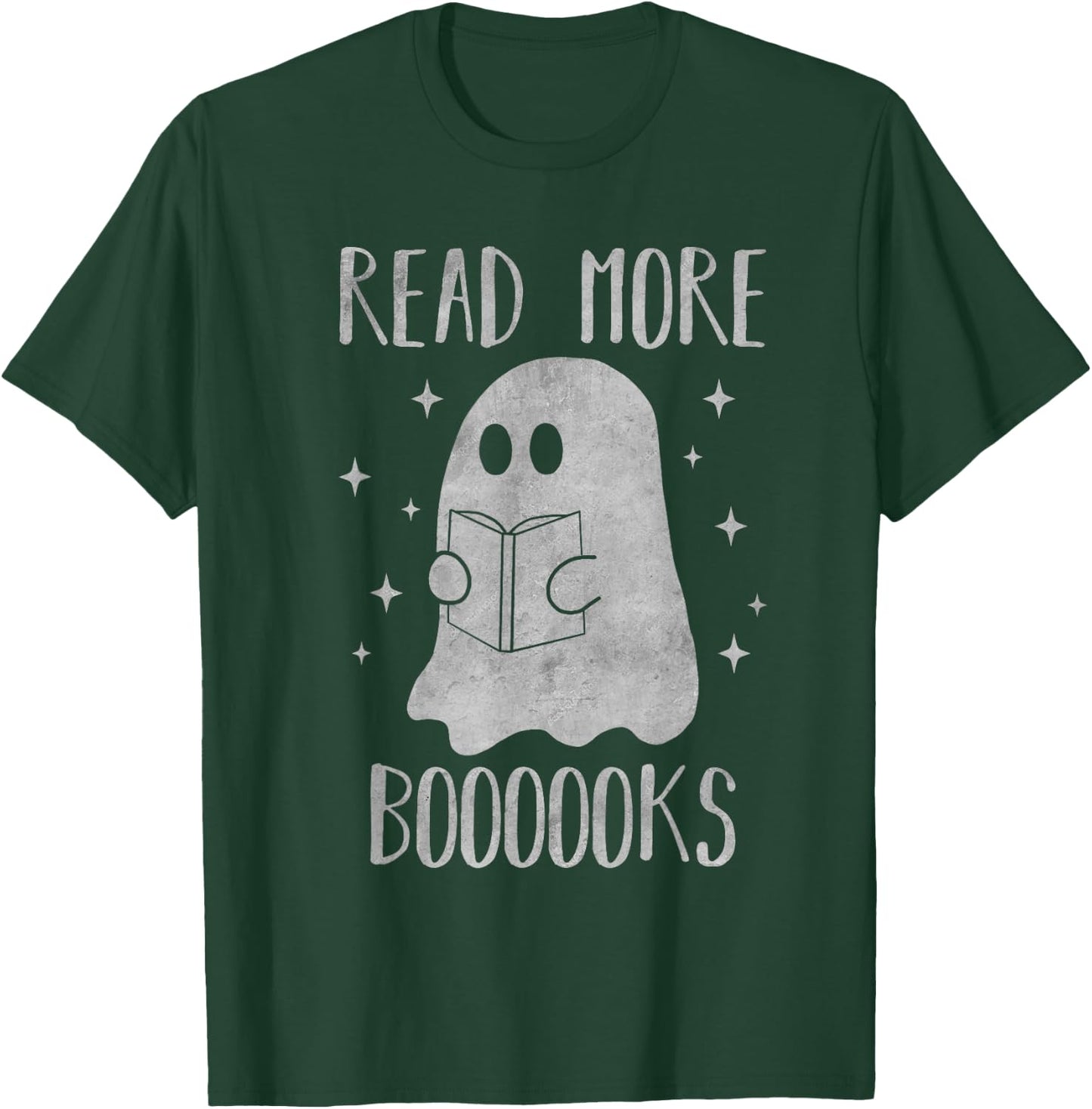 Read more boooooks Funny Cute Halloween Ghost reading a book T-Shirt - T-Shirt | Forest