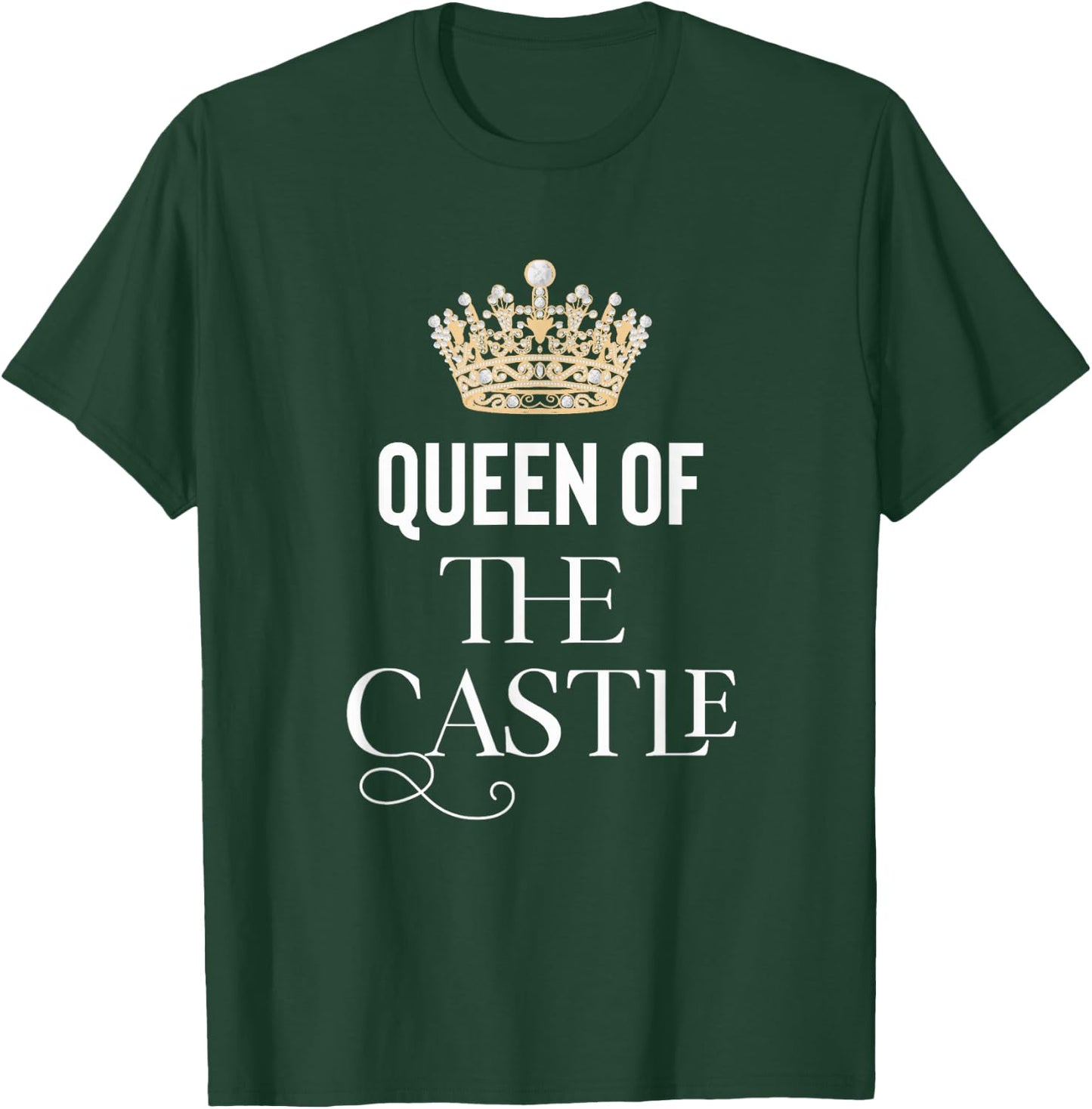 Queen of the Castle Women's Castle Black Small Short Sleeve Classic Fit Pull On Lightweight T-Shirt - T-Shirt | Forest