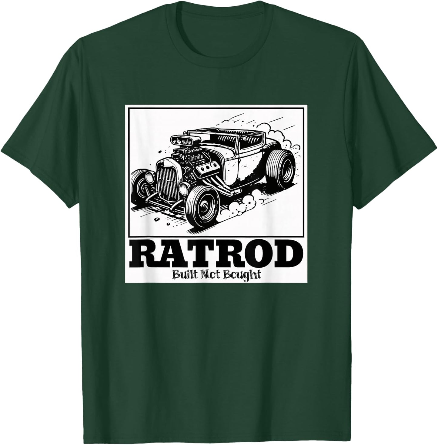 Ratrod Built Not Bought Cartoon Panel Style T-Shirt - T-Shirt | Forest
