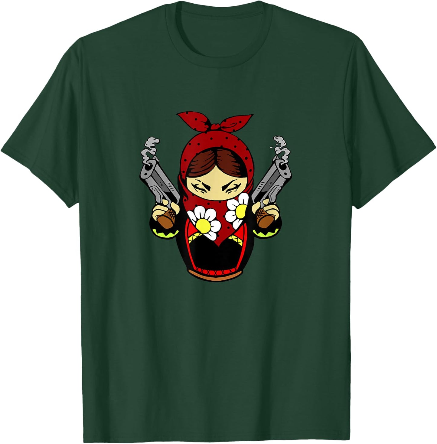 Pistols Matryoshka Matroshka Russian Doll Russia Street T-Shirt - T-Shirt | Forest