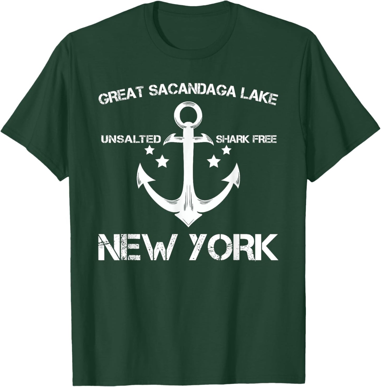 GREAT SACANDAGA LAKE NEW YORK Funny Fishing Camping Gift T-Shirt - T-Shirt | Forest