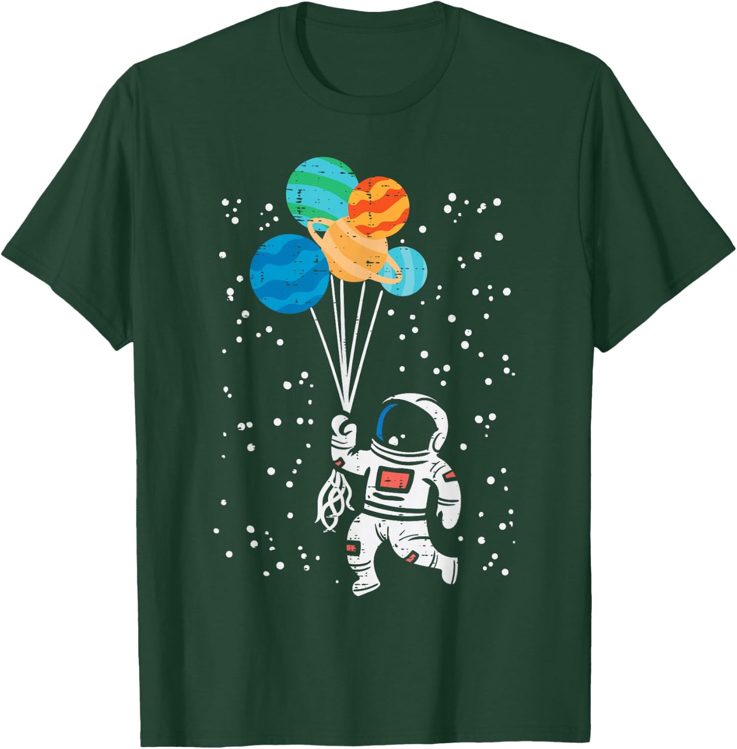 Cosmos Planet Balloons Astronaut Space Kids Men Women T-Shirt - T-Shirt | Forest