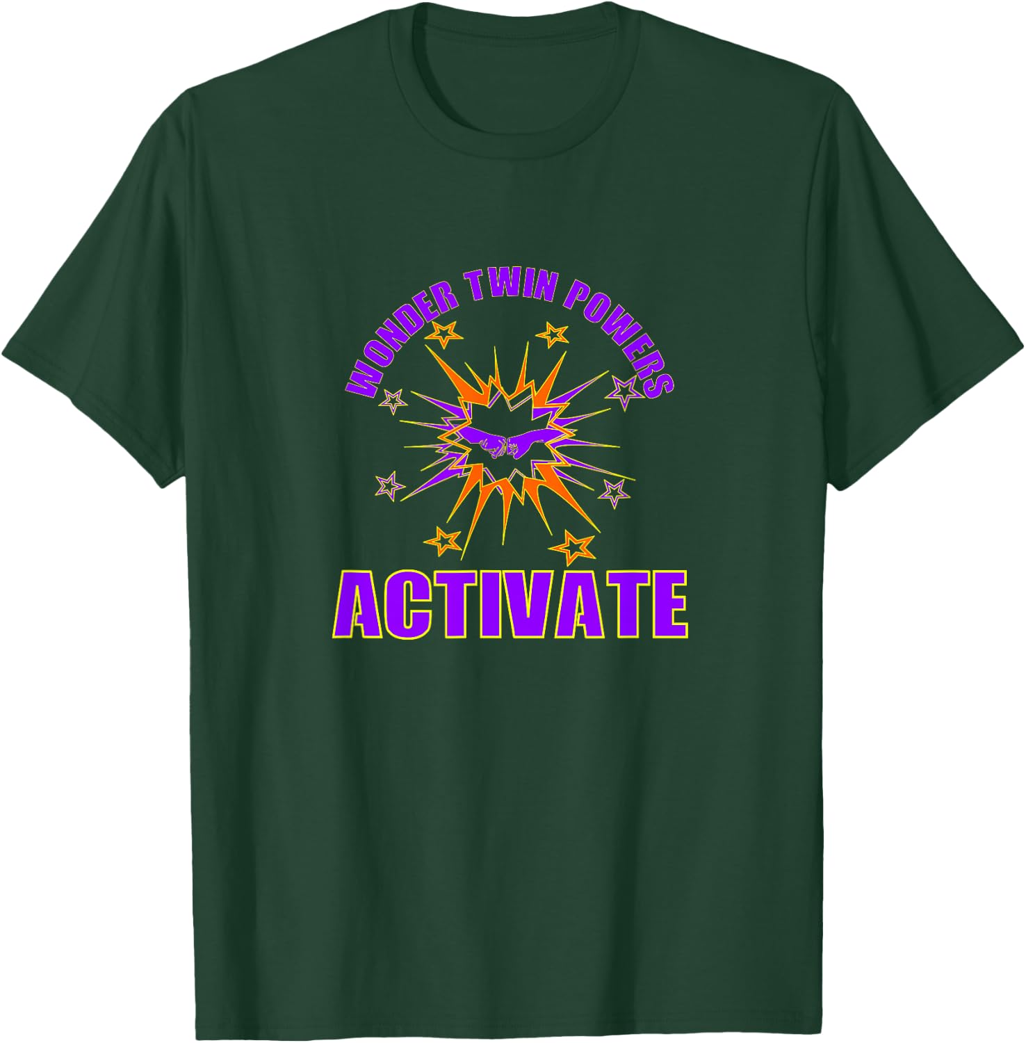 Wonder Twin Powers Activate Funny Siblings Gift -Adults Black Cotton Blend Small T-Shirt - T-Shirt | Forest