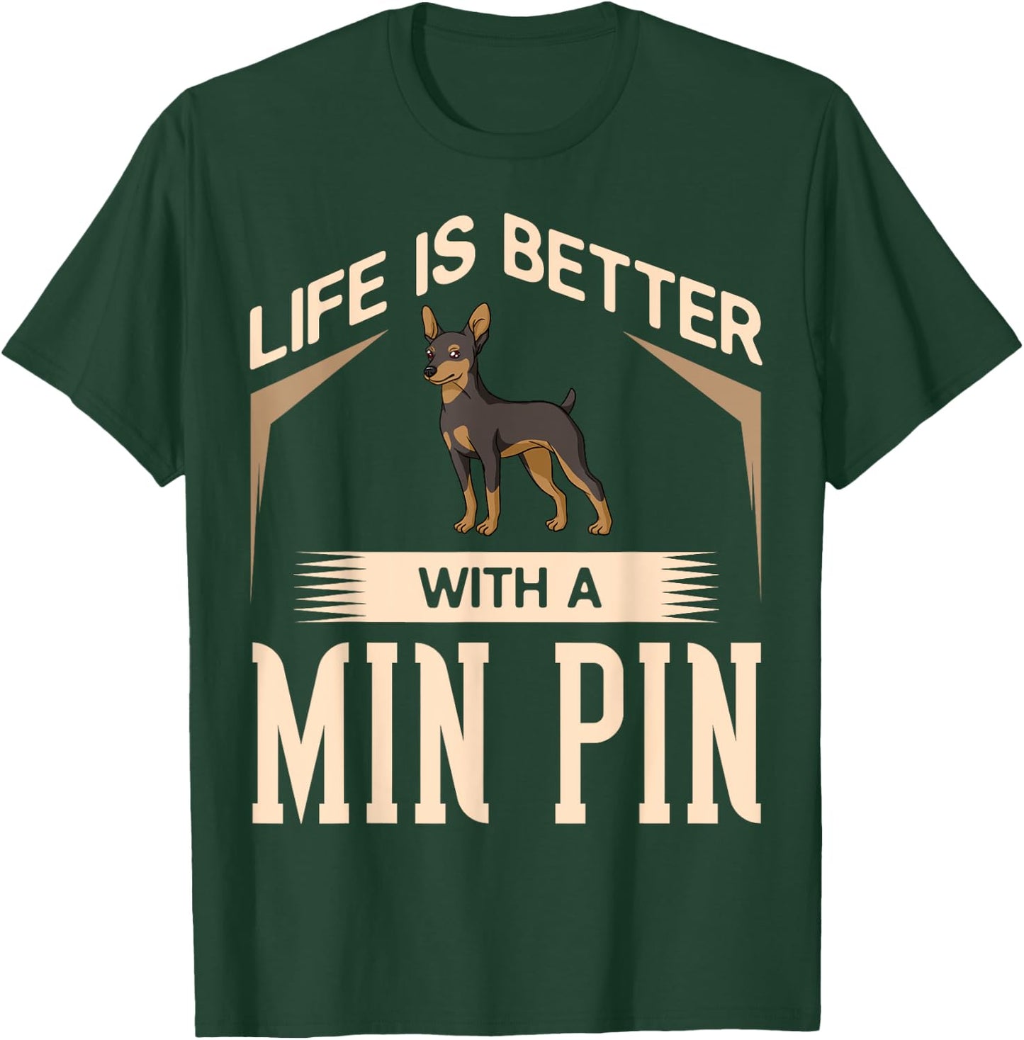 Miniature Pinscher Dog Puppies Owner Lover T-Shirt - T-Shirt | Forest