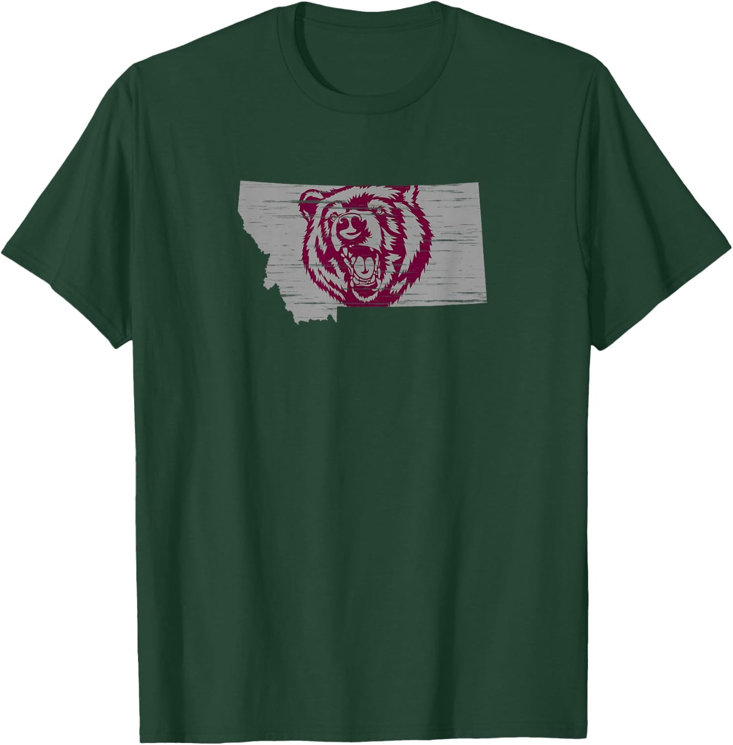Roaring Grizzly Bear in the State of Montana T-Shirt - T-Shirt | Forest