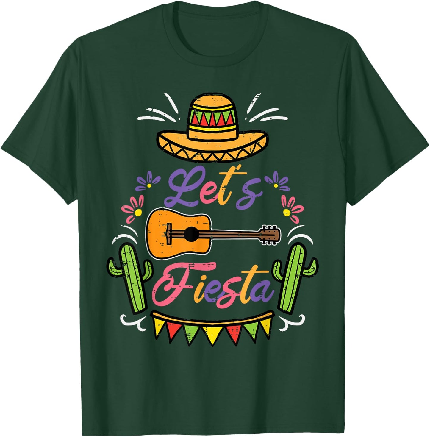 Let's Fiesta Cinco De Mayo Mexican Party Men Women Kids T-Shirt - T-Shirt | Forest