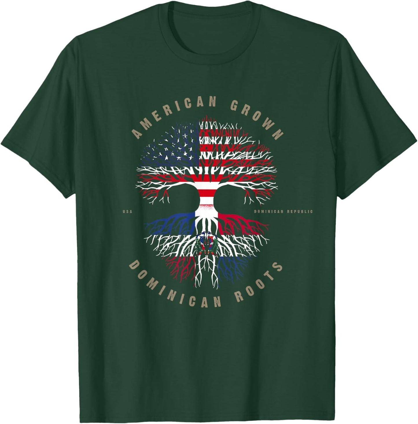 American Grown Dominican Roots Dominican Republic T-Shirt - T-Shirt | Forest