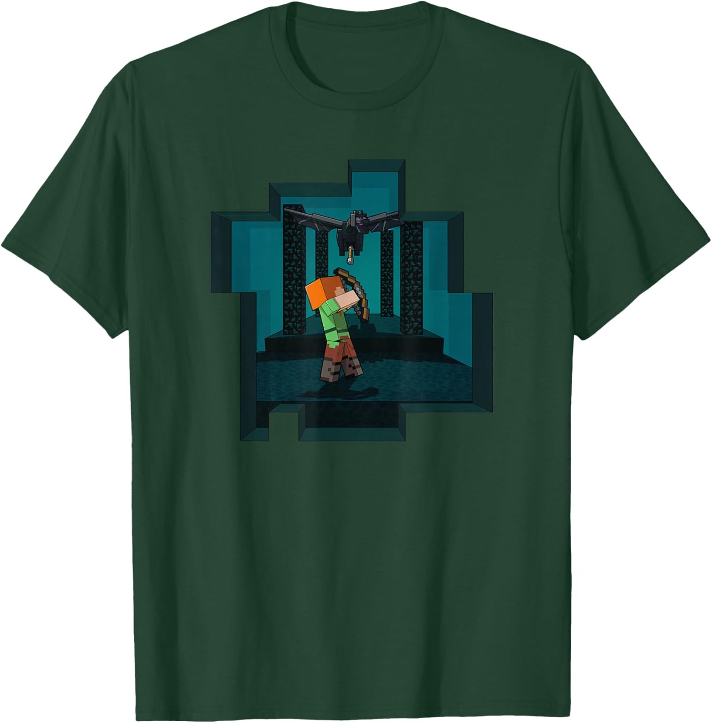 Minecraft Alex And Ender Dragon Endgame T-Shirt - T-Shirt | Forest