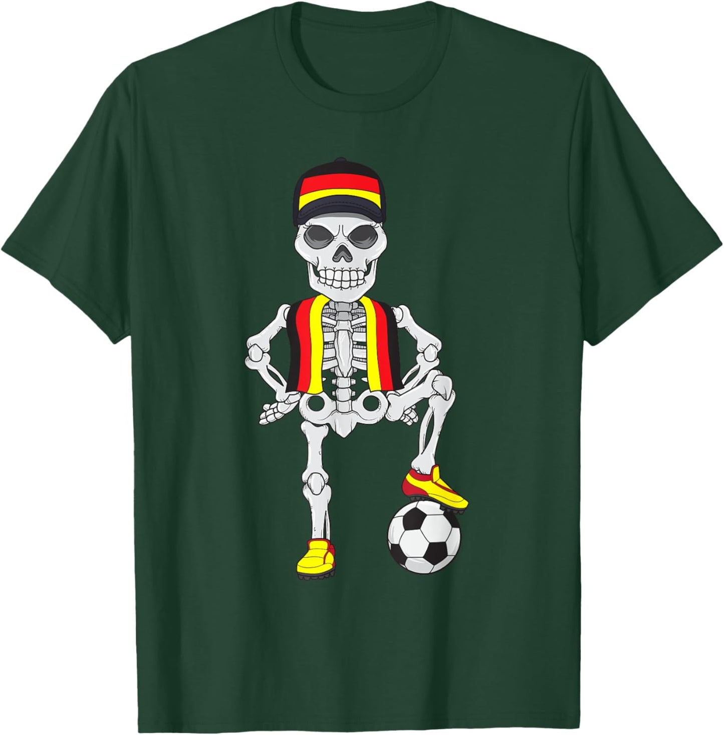 Germany Soccer Skeleton Fan Team T-Shirt - T-Shirt | Forest