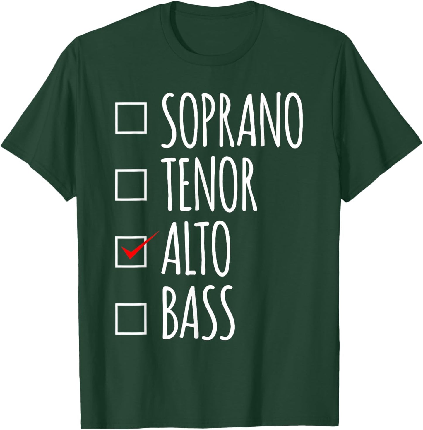 Alto Soprano Tenor Bass Choir Singer Gift Choir Probe Music T-Shirt - T-Shirt | Forest