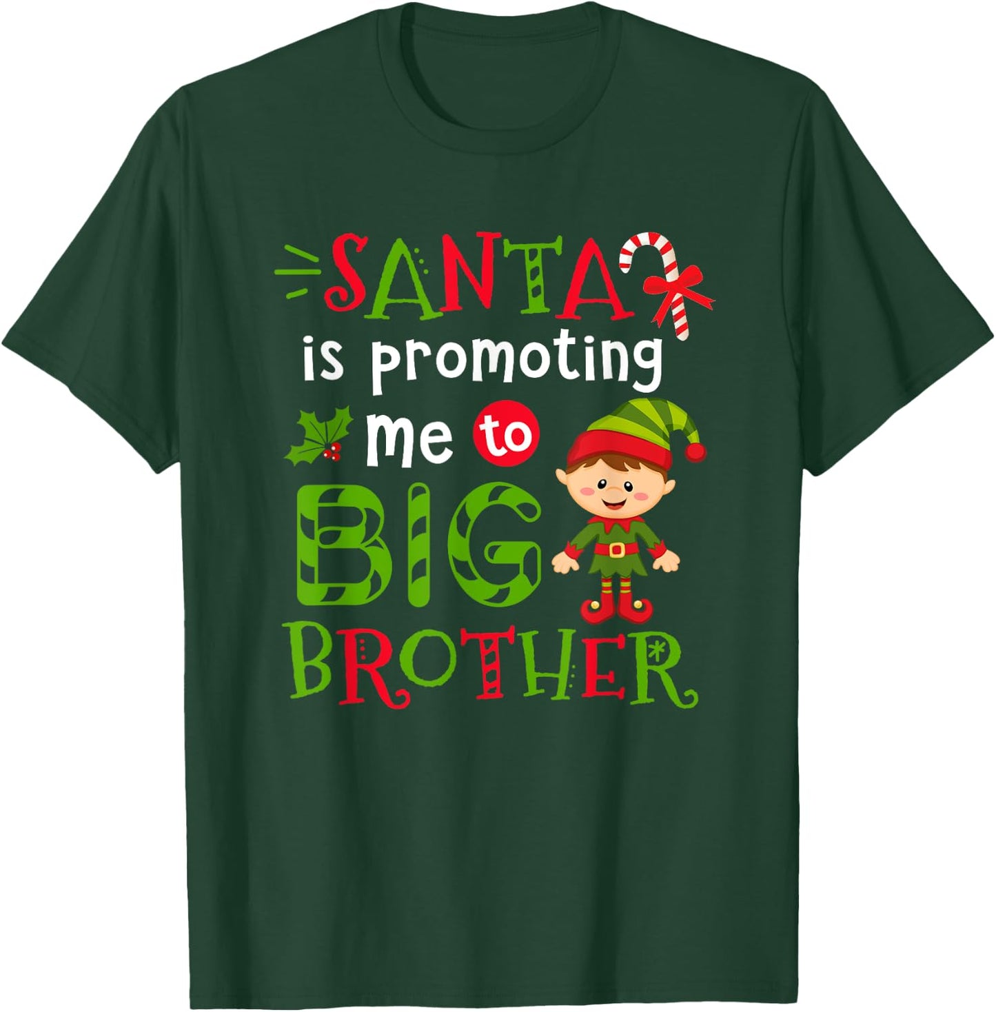 Santa Is Promoting Me To Big Brother Christmas Kids Boys T-Shirt - T-Shirt | Forest