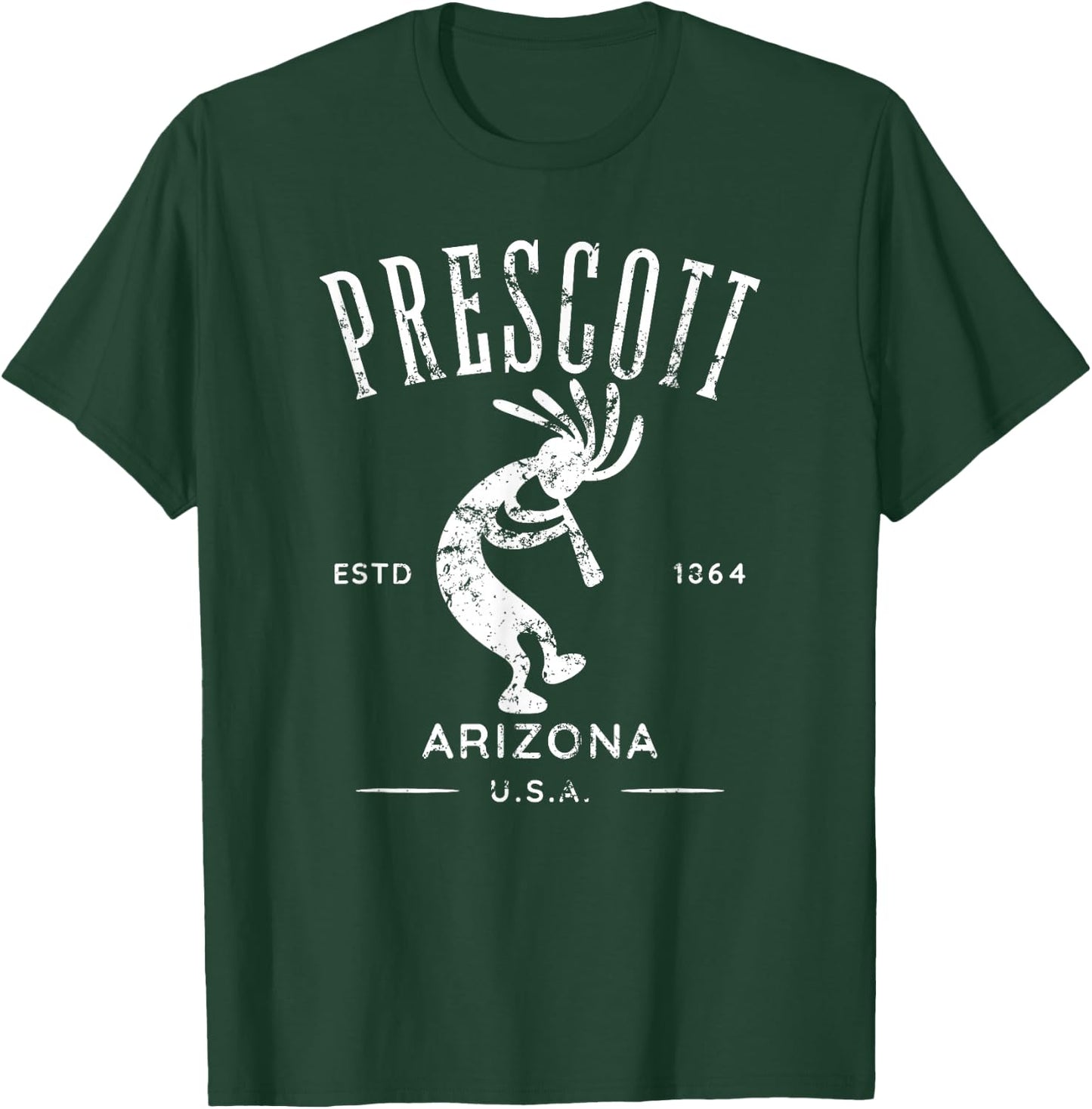 Prescott Arizona Dancing Kokopelli Distressed Design T-Shirt - T-Shirt | Forest