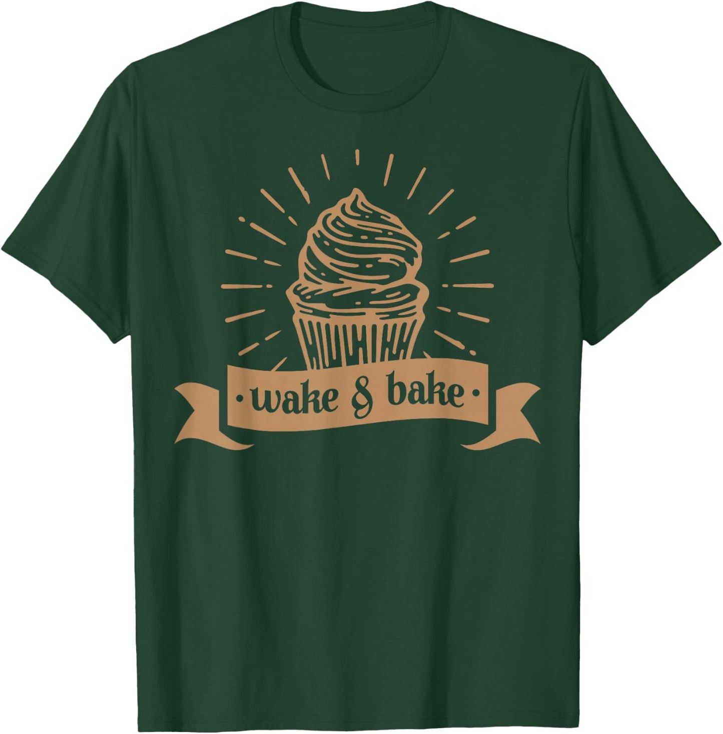 Wake & Bake Cupcake Baking Chef T-Shirt - T-Shirt | Forest
