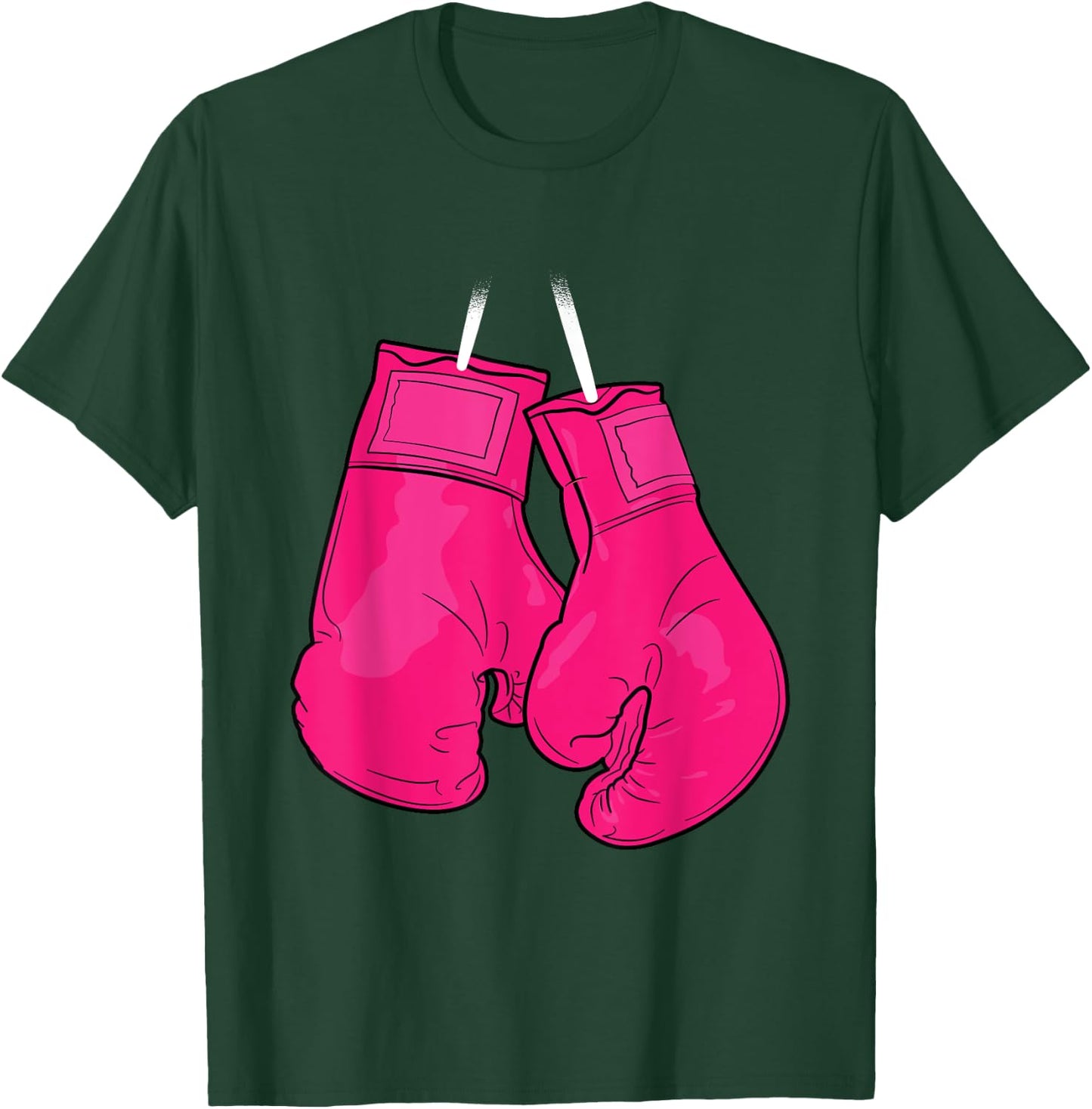 Pink Boxing Gloves Breast Cancer Awareness Cool Warrior T-Shirt - T-Shirt | Forest