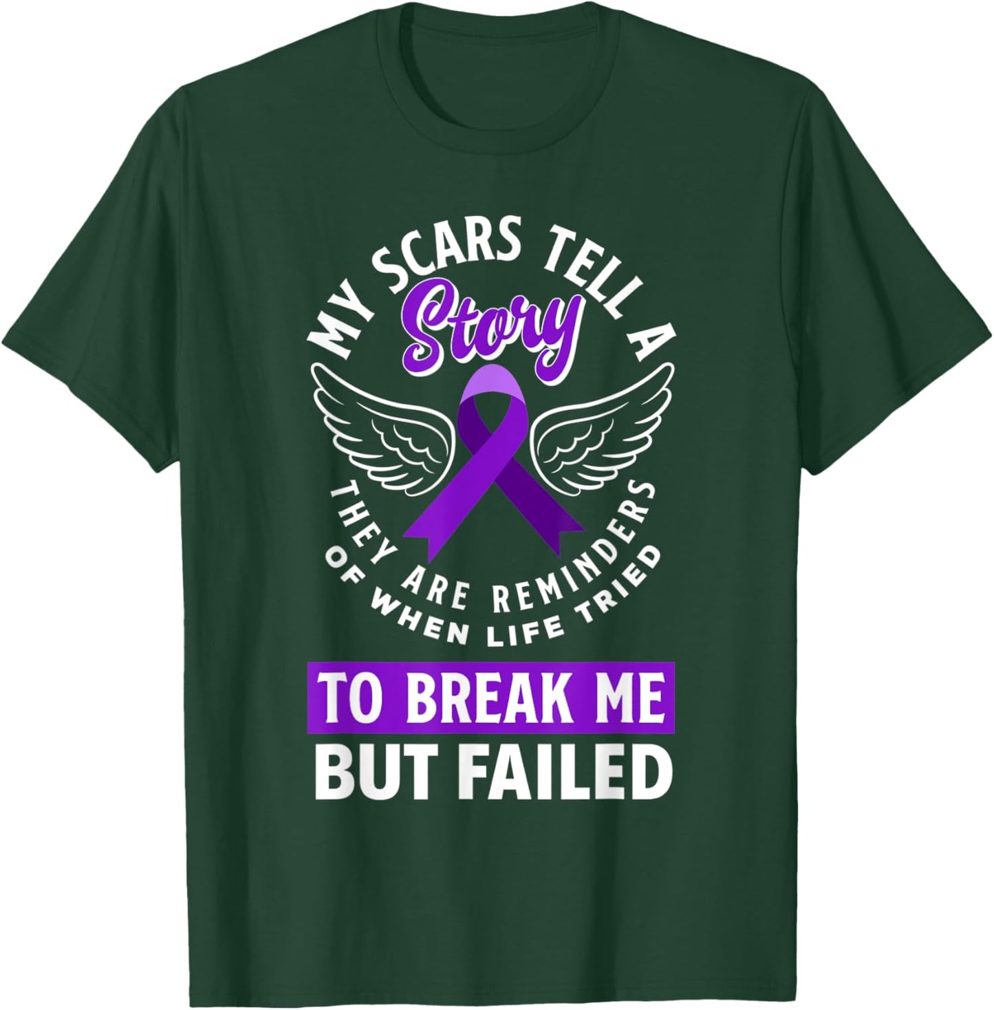 My Scars Tell A Story Epilepsy Warrior Epilepsy Awareness T-Shirt - T-Shirt | Forest