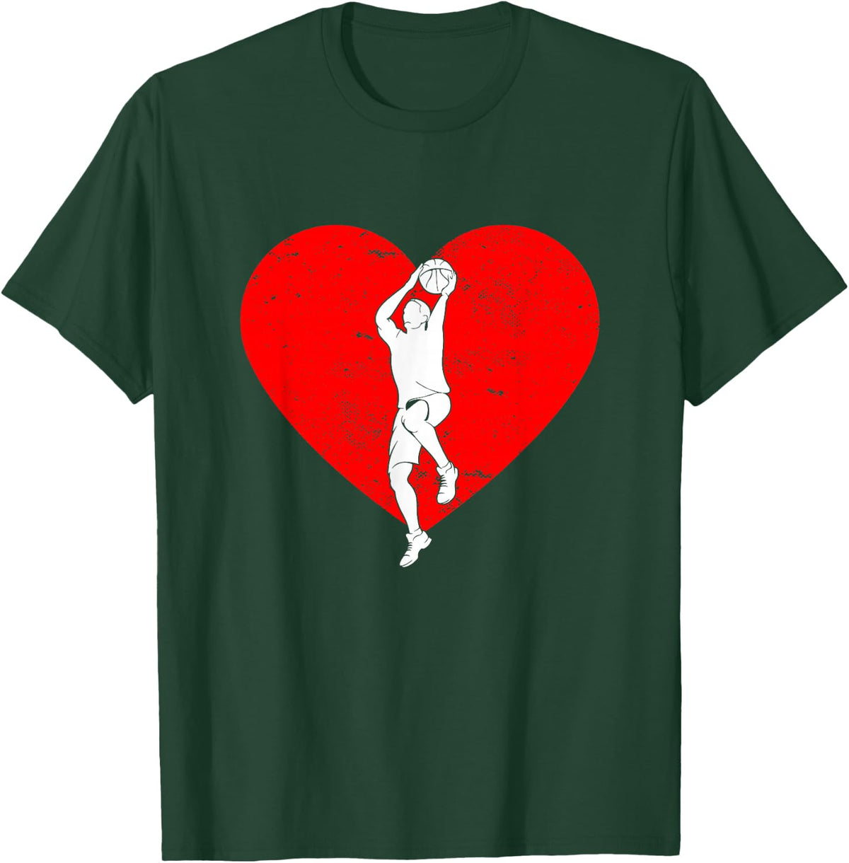 Basketball Valentine Day Gifts For Basketball Lover Boys Men T-Shirt - T-Shirt | Forest