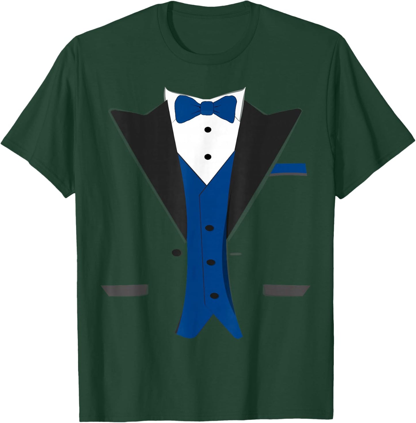 Tuxedo Halloween Wedding Groom Costume Blue Funny T-Shirt - T-Shirt | Forest