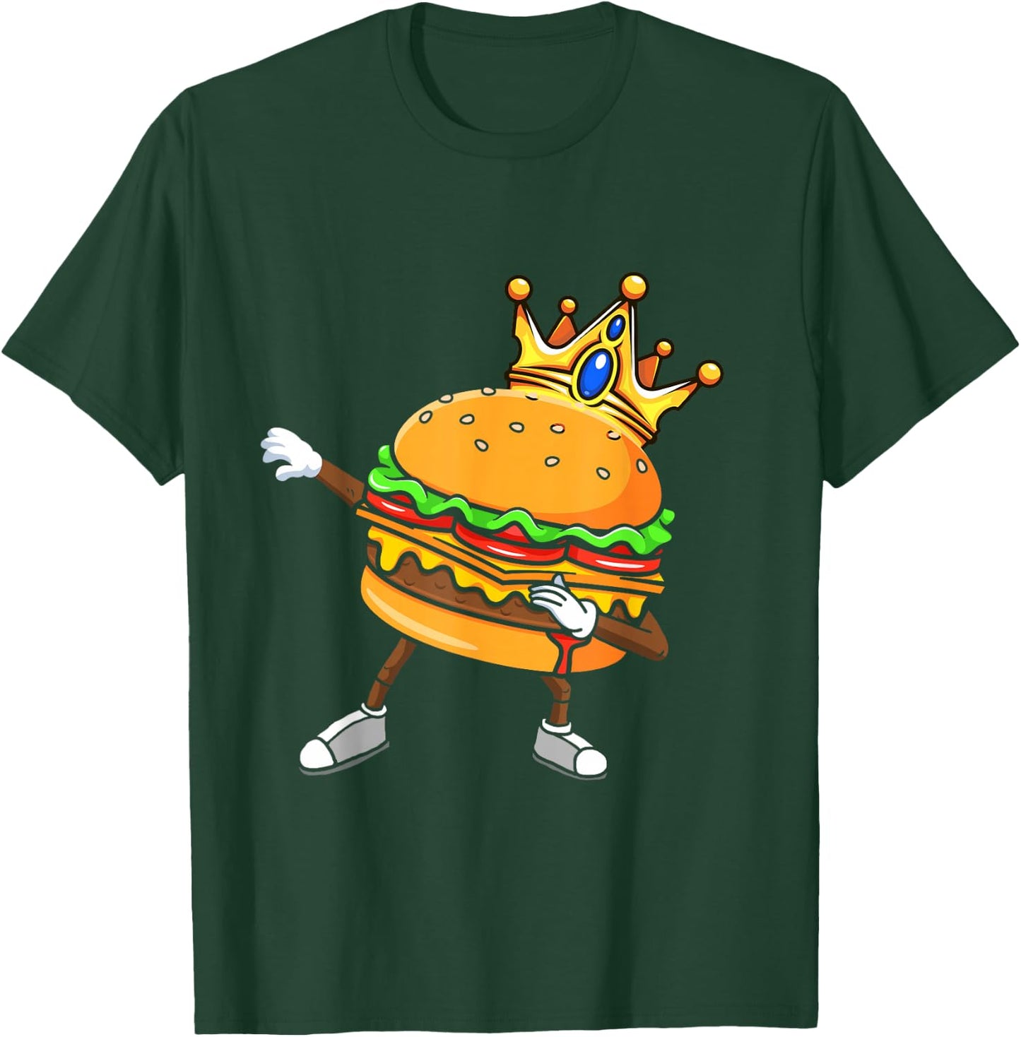 Dabbin King Of Burgers Burger Dab Dancing Men Women Boy Girl T-Shirt - T-Shirt | Forest